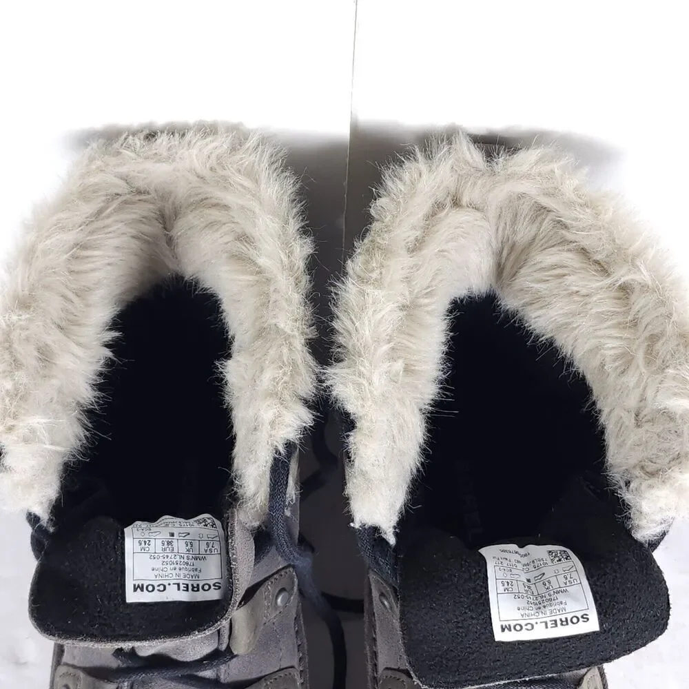 Sorel Women's Cosy Joan US7,5 Quarry Suede Waterproof Faux Fur Lined Snow Boot